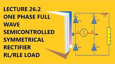Lecture 26.2| One phase full wave semicontrolled symmetrical rectifier RL or RLE Load | parameters |