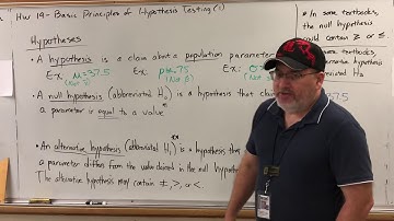 HW 19 (1) Basic Principles of Hypothesis Testing - Hypotheses