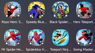 Rope Hero Spider Fighting,Blue Symbiote,Black Spider,Hero Teleport Toilet Fight,Mr Spider Hero Fight screenshot 5