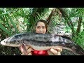 Yummy Giant Snakehead Fish Grilling With Mango Pickle - Eating Delicious - Cooking With Sros