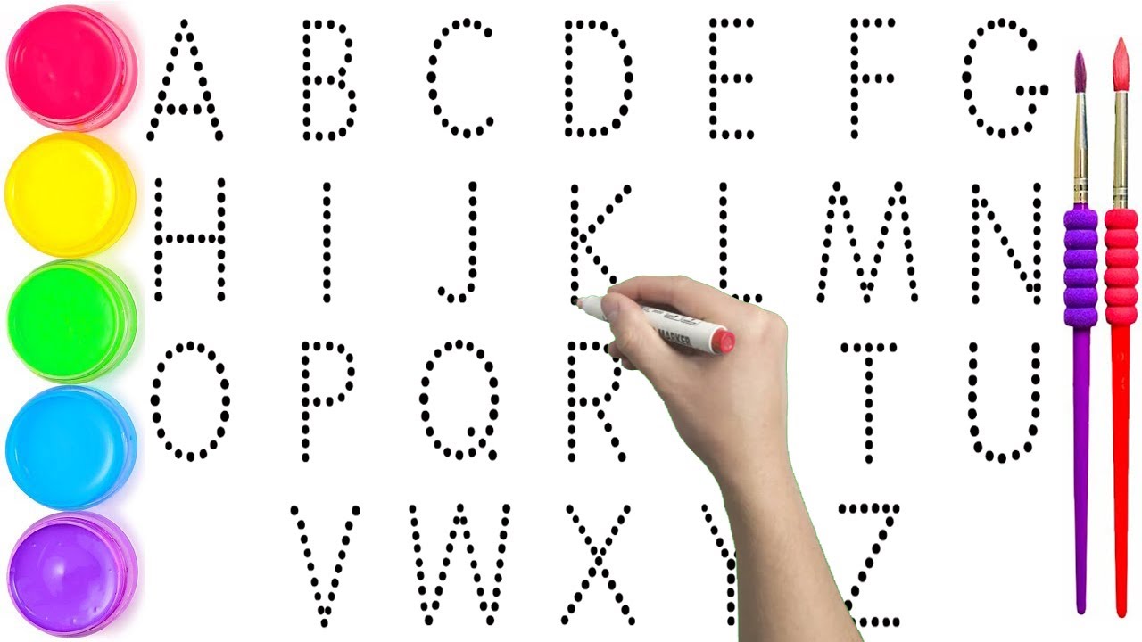 ABCD Coloring Page A to Z | ABCDEFGHIJKLMNOPQRSTUVWXYZ | Reading & Painting Alphabets A to Z.