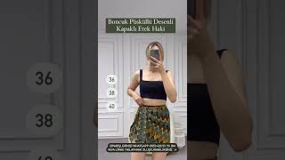 Boncuk Püsküllü Desenli Kapaklı Etek Haki - 399,99 - Coral