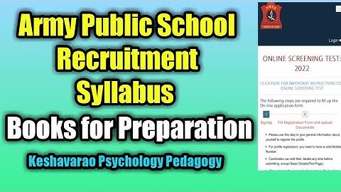 #AWES#ArmyPublic#School#Recruitment#ScreeningTest#Syllabus#Books#For#Preparation#Keshavarao#Psycho#