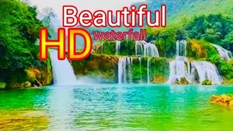 HD Beautiful relaxing music Birds singing sounds  & Waterfalls slow motion  video