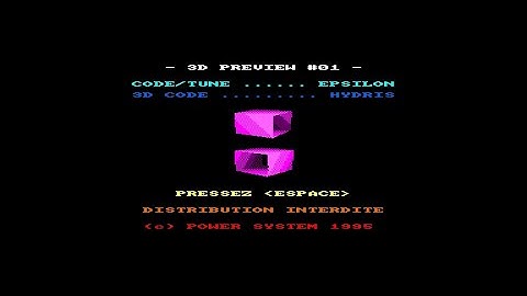 [Amstrad CPC] 3D Preview by Hds et Epsilon - Demo CNR Team