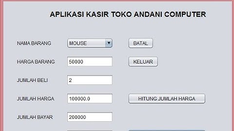 Tutorial Netbeans || Cara Membuat Aplikasi Kasir Sederhana