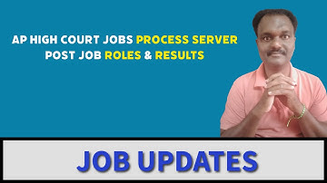 AP HIGH COURT JOBS PROCESS SERVER POST JOB ROLES & RESULTS