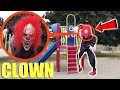 when you see this GIANT Killer Clown do not approach him! RUN away FAST! (Crouchy the Clown)