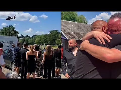 Man fakes his own death so he can film himself arriving at his funeral by helicopter 'to teach his