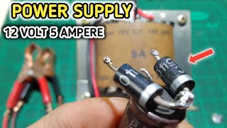 HOW TO MAKE A 12V POWER SUPPLY USING A 5A TRANSFORMER