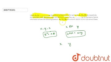 Let `a_1,a_2,a_3…………., a_n` be positive numbers in G.P. For each n let `A_n, G_n, H_n` be