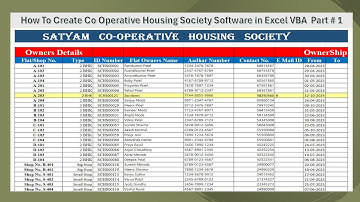 How To Create Co Operative Housing Society Software in Excel VBA Part 1
