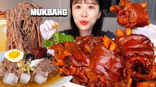 족발이 이렇게 맛있었나!?🔥 직접 만든 불족발, 속 시원한 물냉면 먹방❤️ Spicy Jokbal (pork feet), Naengmyeon Mukbang