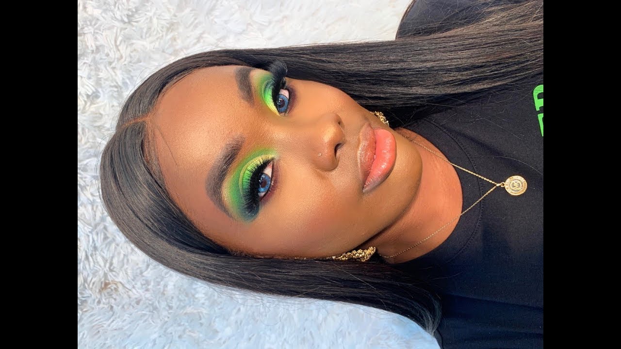 P.Louise Inspired Dramatic Green Cut Crease Tutorial | Client Deep Skin Makeup