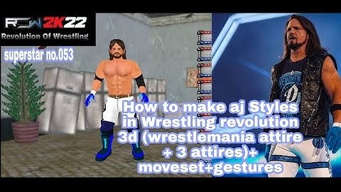 How to make AJ Styles in Wrestling revolution 3d | How to make AJ Styles in wr3d| AJ Styles CAW wr3d