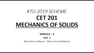 Shear stress due to Bending | MOS - Module 4 - Part 2 | KTU B.Tech CE S3 | Free Online Class