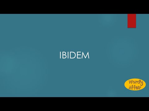 ვიდეო: რას ნიშნავს ibidem?