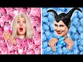 Tantangan Makanan Barbie vs Maleficent! Battle Makanan Lucu RAKSASA vs MUNGIL oleh Dunia La La Emoji