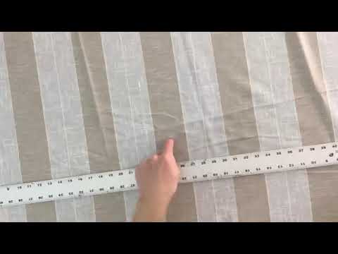 Linen Like Natural Stripes Drapery Fabric Lightweight Sheer 54