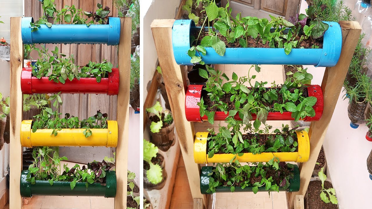 Amazing Vertical Vegetable Garden Made from Plastic Water Pipes YouTube