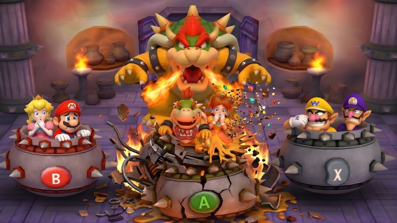 Mario Party 5 GameCube: Minigame Mario Vs Peach Vs Daisy Vs Mini