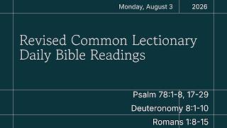 Daily Bible Readings for Monday, August 3, 2026