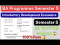Introductory Development Economics BA Programme Semester 5 / Economics Question Paper 
