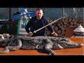 Crocodile on the grill shish kebab from crocodile  georgy kavkaz