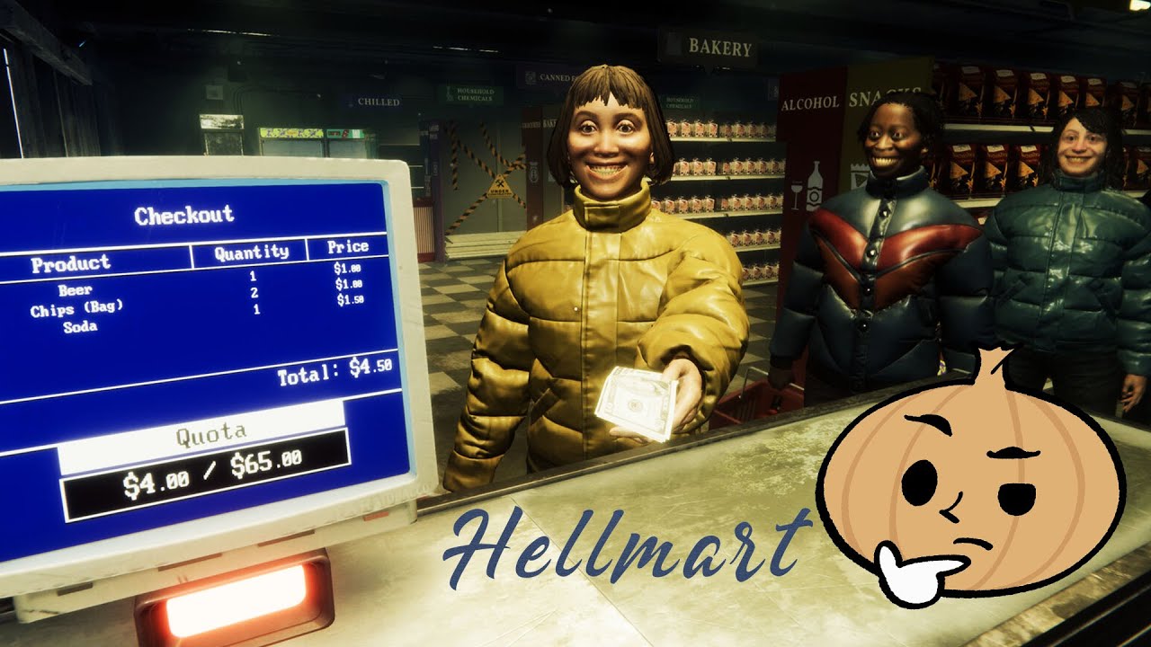 夜になると不気味な客が来るスーパーマーケットで働くホラーゲーム【HELLMART】