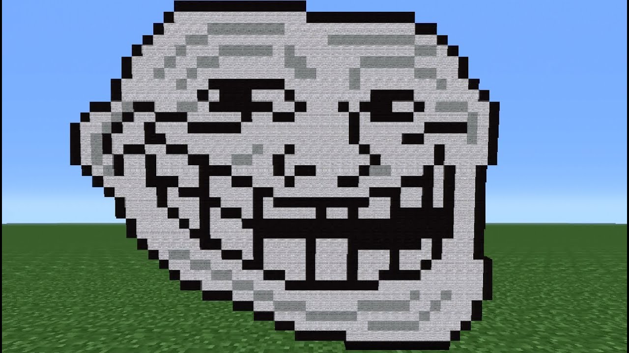 Minecraft Tutorial How To Make A Trollface Youtube - minecraft troll face roblox minecraft meme on meme