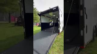 8.5x28 Race Trailer -Finished Interior-7000LB Triple Torsion-HD Ramp-Awning-GEN. Box-1/2 Carpet Wall