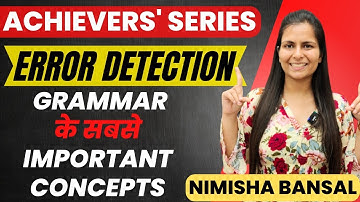 ERROR DETECTION | SSC | BANK | GRAMMAR के सबसे IMPORTANT CONCEPTS | ACHIEVERS