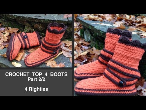 Crochet slipper sales boots youtube