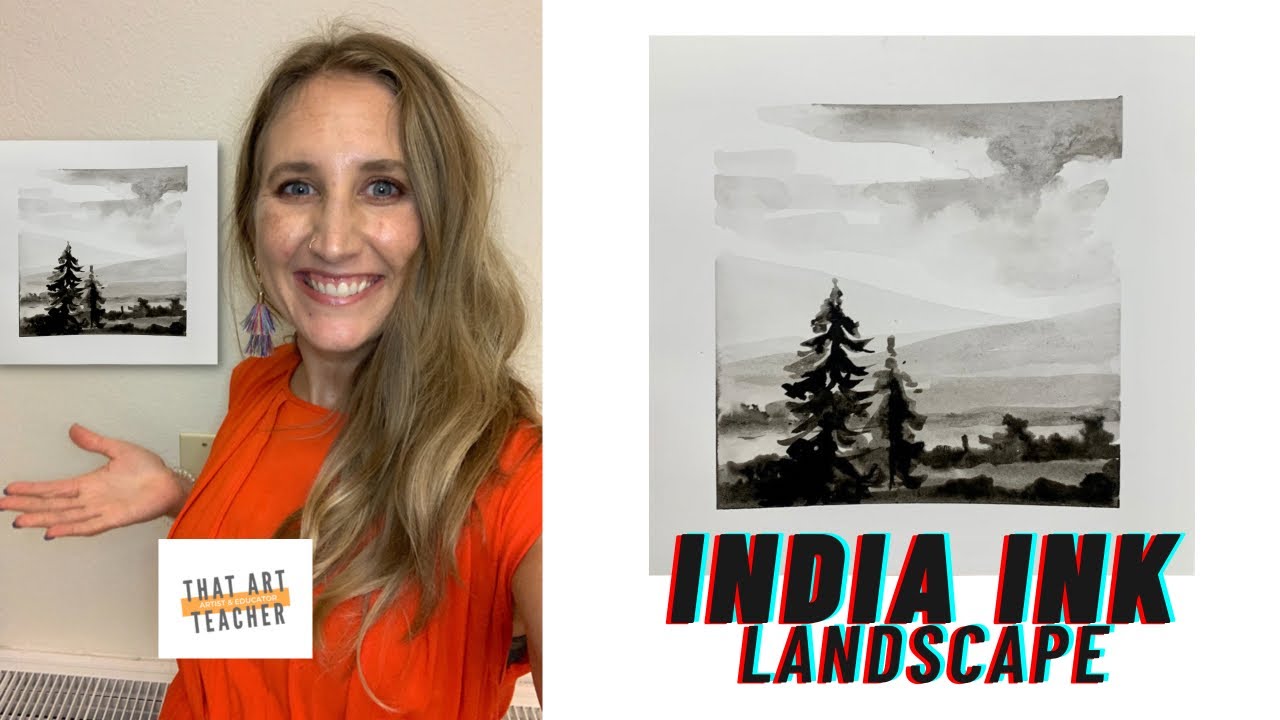 India Ink Minimalist Landscape 