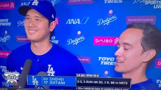Shohei Ohtani Reacts to Passing Hideki Matsui's Home Run Record, Dodgers Postgame Press Conference