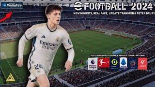 efootball PES 2024 PPSSPP Patch EA FC Update Tranfers & Kits Camera PS5 Real Face High Graphics