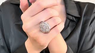 Vidéo: Bague Art Déco en Platine et diamants taille ancienne. Taille 58