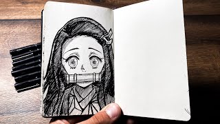 [ASMR] Drawing NEZUKO 🥰😍 (Real Time) - Demon Slayer