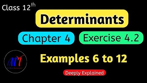 Chapter 4 Determinants Exercise 4.2 ( Examples 6 to 12 ) Class 12 Maths | NCERT Solutions