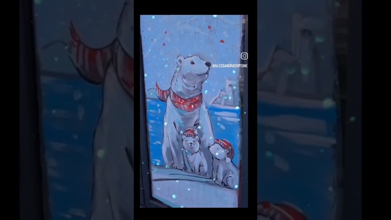 Arthic Pola bear window art 