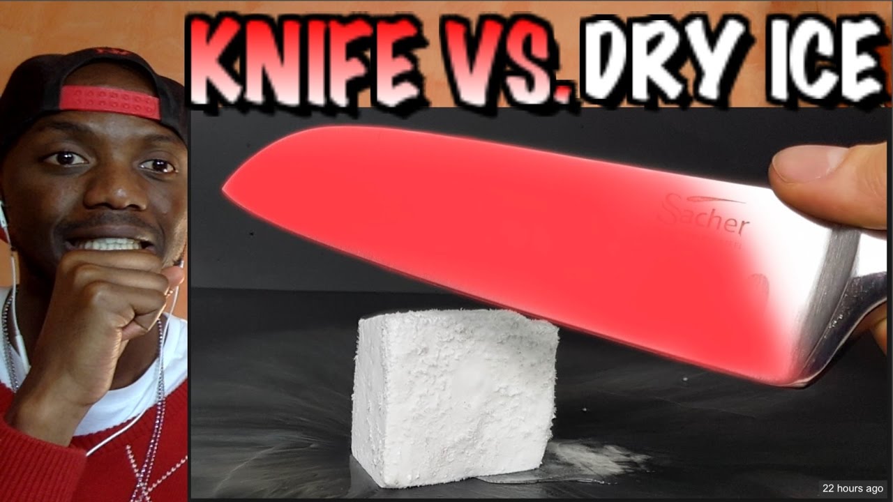 EXPERIMENT Glowing 1000 degree KNIFE VS DRY ICE