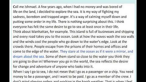 To the Sea (Text) Excel 8 Module 5