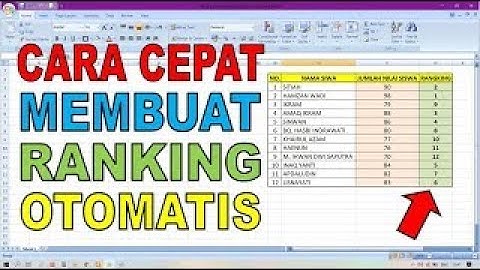 Cara cepat ranking otomatis excel pada leger E Raport