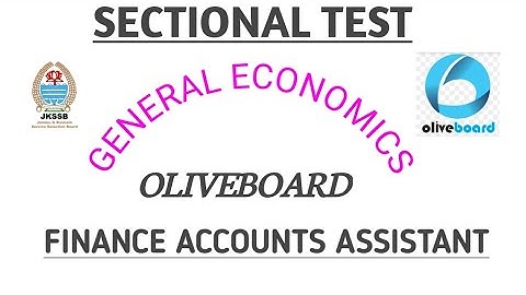 Oliveboard Sectional Mock Test 01 | General Economics | Jkssb Finance Account Assistant 👍