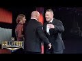 Kurt angle is welcomed home to wwe by john cena wwe hall of fame 2017 wwe network exclusive