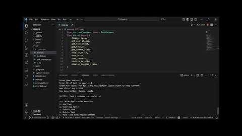 Hackathon-II Phase-I Todo In-Memory Python Console App Demo 