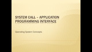 System Call | Application Programming Interface | Operating System Services screenshot 2