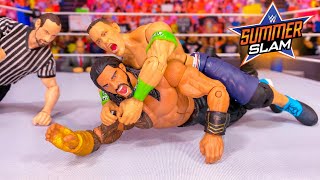 Roman Reigns vs John Cena - SummerSlam WWE Universal Championship Action Figure Match! screenshot 3