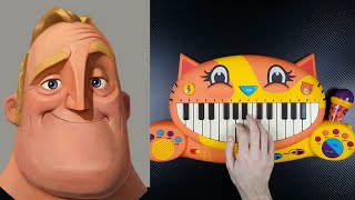 Mr Incredible becoming uncanny meme on CAT PIANO