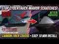 STOP Scratching Your Cybertruck Mirrors! Carbon Fiber Mirror Covers (Easy 10 Min Install)
